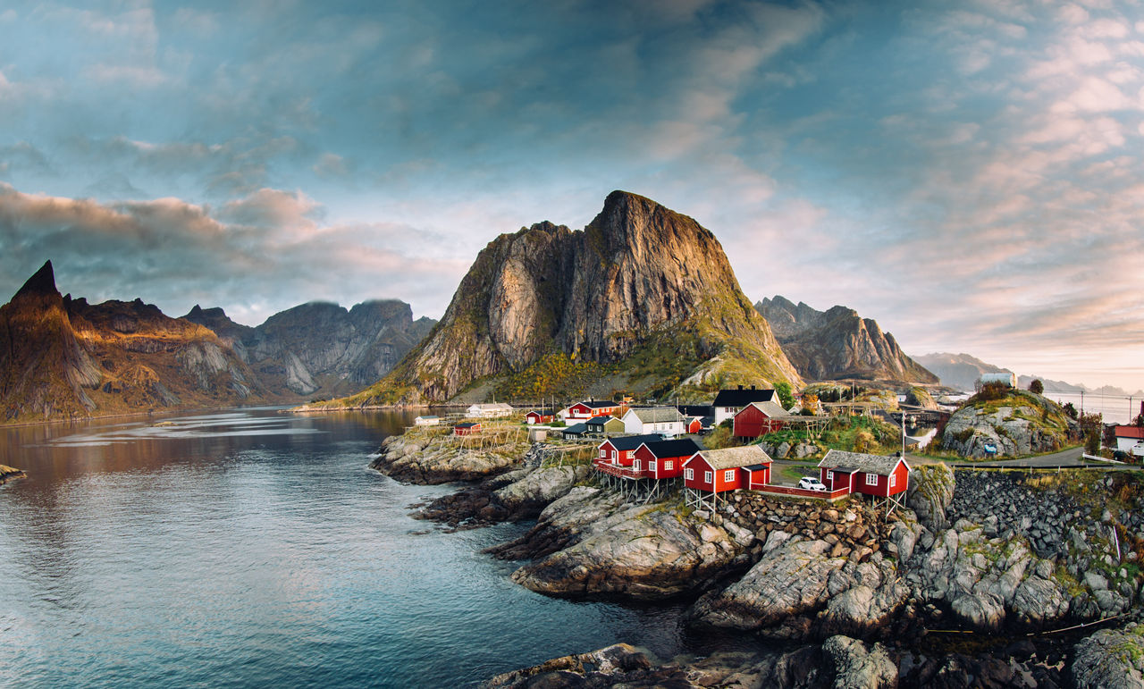 Viking - Red Houses on Fiord